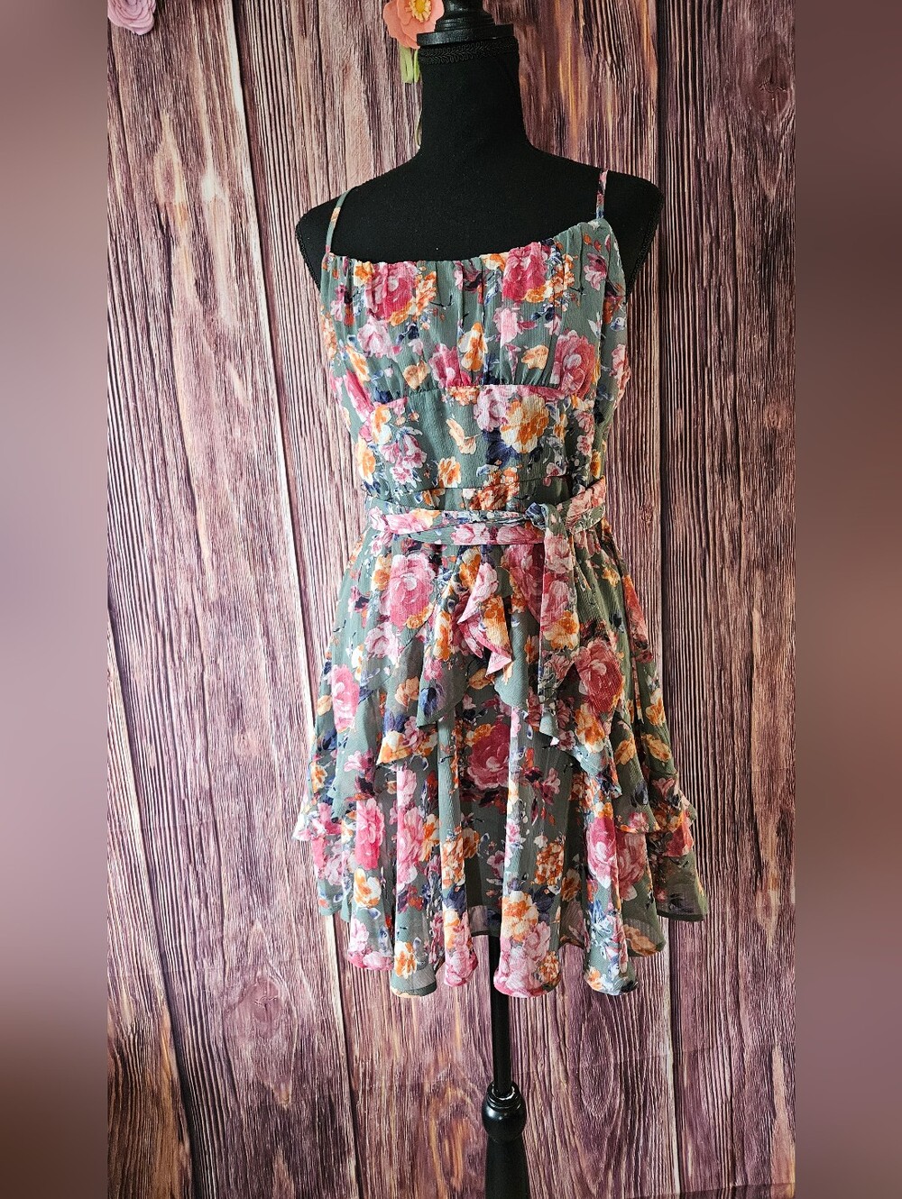NWT Trixxi Floral Ruffle Mini Dress Juniors Size XXL